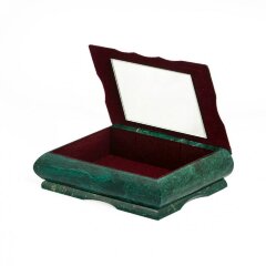 Подарочная шкатулка из змеевика «Ромб» для украшений с зеркалом