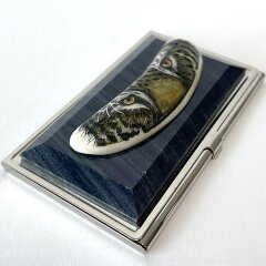 Подарочная визитница «Тигр» декорированная бивнем мамонта