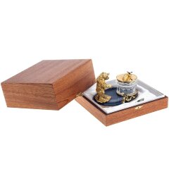 Подарочная медовница «Медведь» на агате в футляре