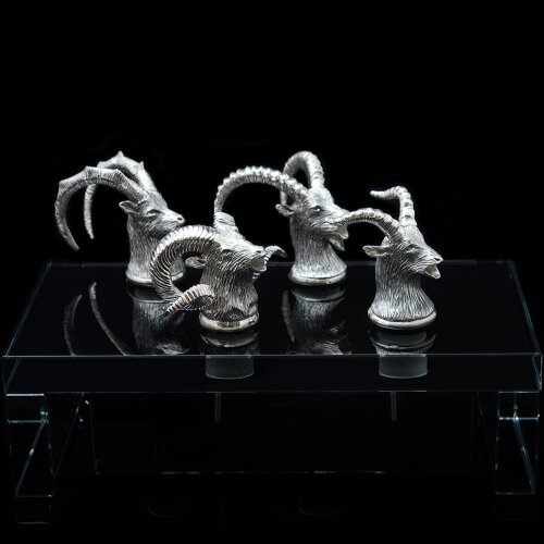 Серебряные аэраторы для вина «Охотник» (4 шт)