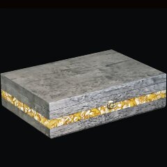 Подарочная шкатулка «DIPLOMAT» из карельской берёзы и янтаря