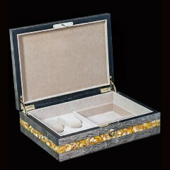 Подарочная шкатулка «DIPLOMAT» из карельской берёзы и янтаря