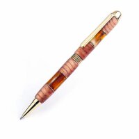 Подарочная письменная ручка «Elegant» из капа карельской берёзы и янтаря