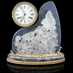 Интерьерные часы «Два дракона» из редкого натурального камня