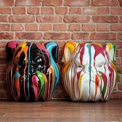 Интерьерная скульптура «Бульдог» с разноцветной подсветкой на пульте управления