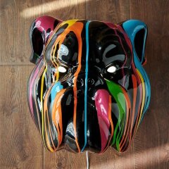 Интерьерная скульптура «Бульдог» с разноцветной подсветкой на пульте управления