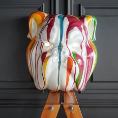 Интерьерная скульптура «Бульдог» с разноцветной подсветкой на пульте управления