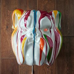 Интерьерная скульптура «Бульдог» с разноцветной подсветкой на пульте управления