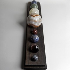 Сувенирный набор планет «Солнечная система» из натуральных камней и морёного дуба