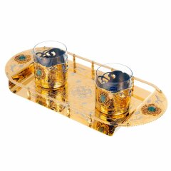 Подарочный набор стаканов для виски на подносе «Для двоих»