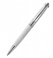 Серебряная ручка роллер (белая)