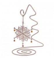 Сувенир «Снежинка с янтарем»