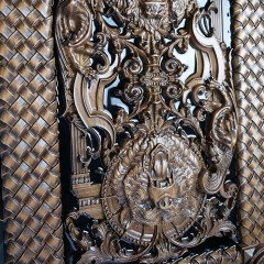 Большие резные нарды «Медведь и лев» из массива дерева