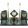 Настольный набор органайзер «Офис» из камня змеевик