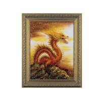 Интерьерная картина из янтаря «Дракон» — как символ нового 2024 года