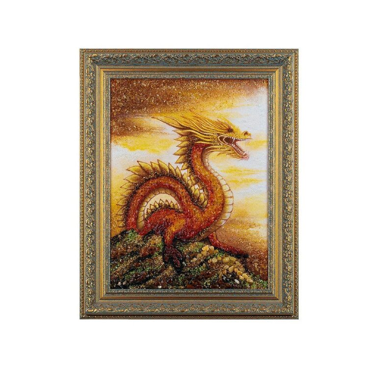 Интерьерная картина из янтаря «Дракон» — как символ нового 2024 года