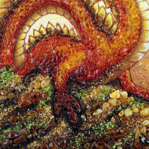 Интерьерная картина из янтаря «Дракон» — как символ нового 2024 года