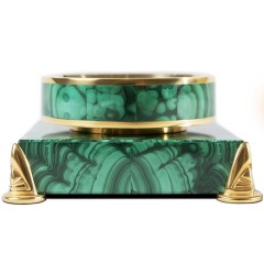 Монетница настольная «Малахит» с позолоченным декором