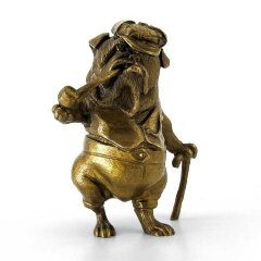 Бронзовая статуэтка «Бульдог с трубкой» в подарок коллекционеру