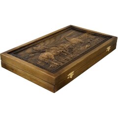 Резные нарды «Богатырь» из массива дуба