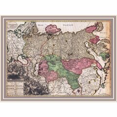 Старая карта «Новая карта всей империи Великой России» 1728 г. (копия)