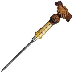 Стильная резная трость «Содружество» с дамасским клинком