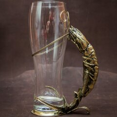 Украшенная пивная кружка «Креветка» с объёмной фигуркой
