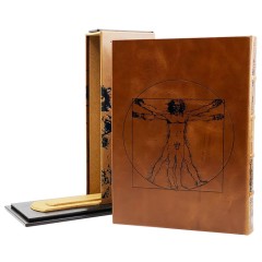 Подарочная книга «Искусство Леонардо Да Винчи» — индивидуальный дизайн издания в кожаном перелёте