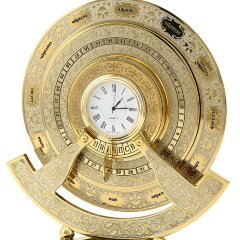 Кабинетные часы «Вечный календарь» на камне нефрит в подарок начальнику