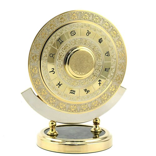 Кабинетные часы «Вечный календарь» на камне нефрит в подарок начальнику