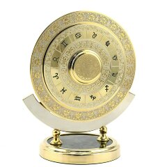 Кабинетные часы «Вечный календарь» на камне нефрит в подарок начальнику