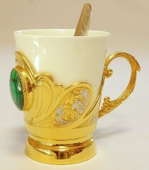 Кофейная чашка с малахитом