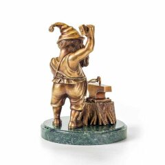 Бронзовая фигурка «Гном кузнец» в подарок металлургу