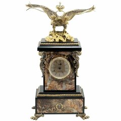 Настольные часы «Двуглавый орёл» (яшма)