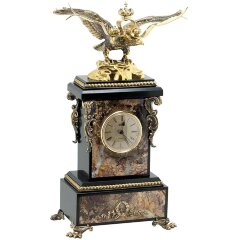 Настольные часы «Двуглавый орёл» (яшма)