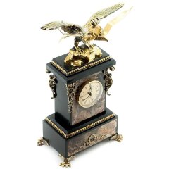 Настольные часы «Двуглавый орёл» (яшма)
