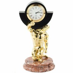 Настольные часы «Атлант» на камне (креноид) в подарок спортсмену