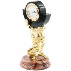 Настольные часы «Атлант» на камне (креноид) в подарок спортсмену