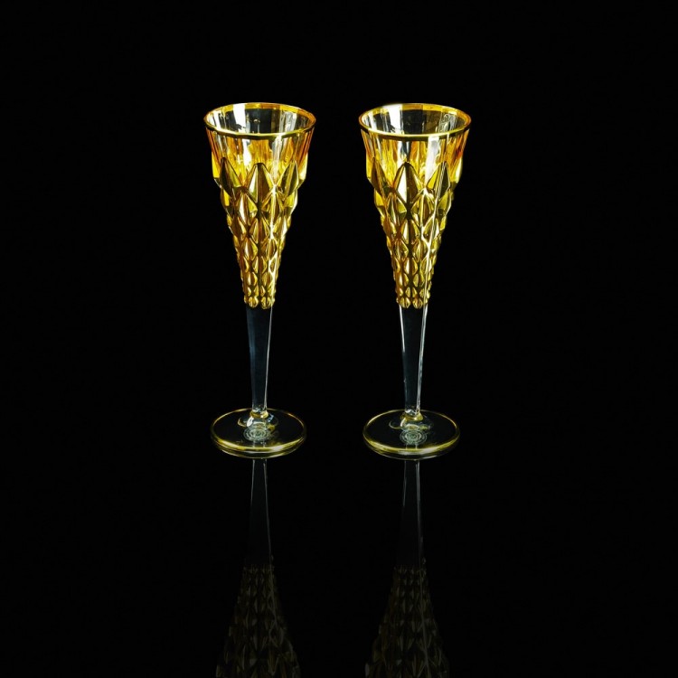 Хрустальные бокалы для шампанского«GOLDEN DREAM»