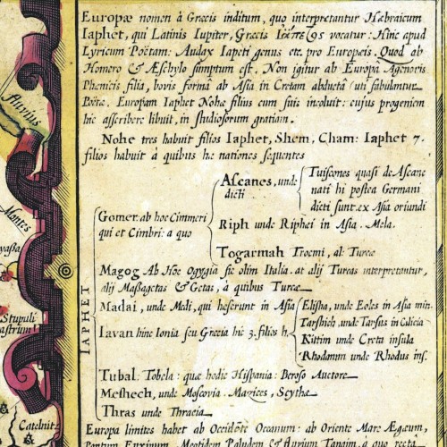 Старая карта в античном багете «Новая Европа» 1606 г. (копия)