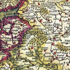 Старая карта в античном багете «Новая Европа» 1606 г. (копия)