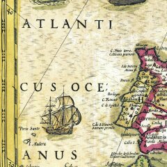 Старая карта в античном багете «Новая Европа» 1606 г. (копия)