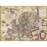Старая карта в античном багете «Новая Европа» 1606 г. (копия)