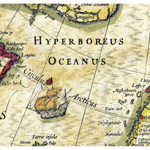 Старая карта в античном багете «Новая Европа» 1606 г. (копия)