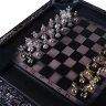 Шахматный стол «Римский рыцарь» резной из массива дерева