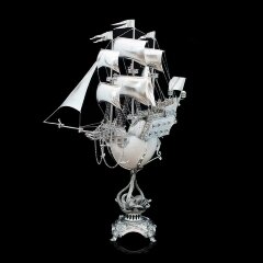 Серебряный корабль «Белая жемчужина» из морской раковины NAUTILUS