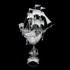 Серебряный корабль «Белая жемчужина» из морской раковины NAUTILUS