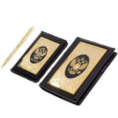 Подарочный набор «Герб России» (обложка для паспорта, ежедневник, ручка)