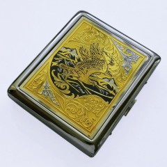 Портсигар металлический «Орёл» с позолотой в подарок мужчине