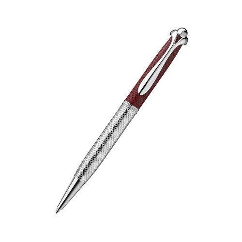 Серебряная шариковая ручка «Статус» (бордовая)